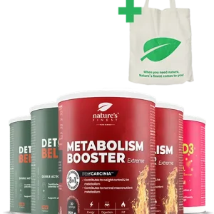 2x Detox Belly Burn + 2x Metabolism Booster Extreme + Vitamin D3 + Vitamin C + NF bag paket