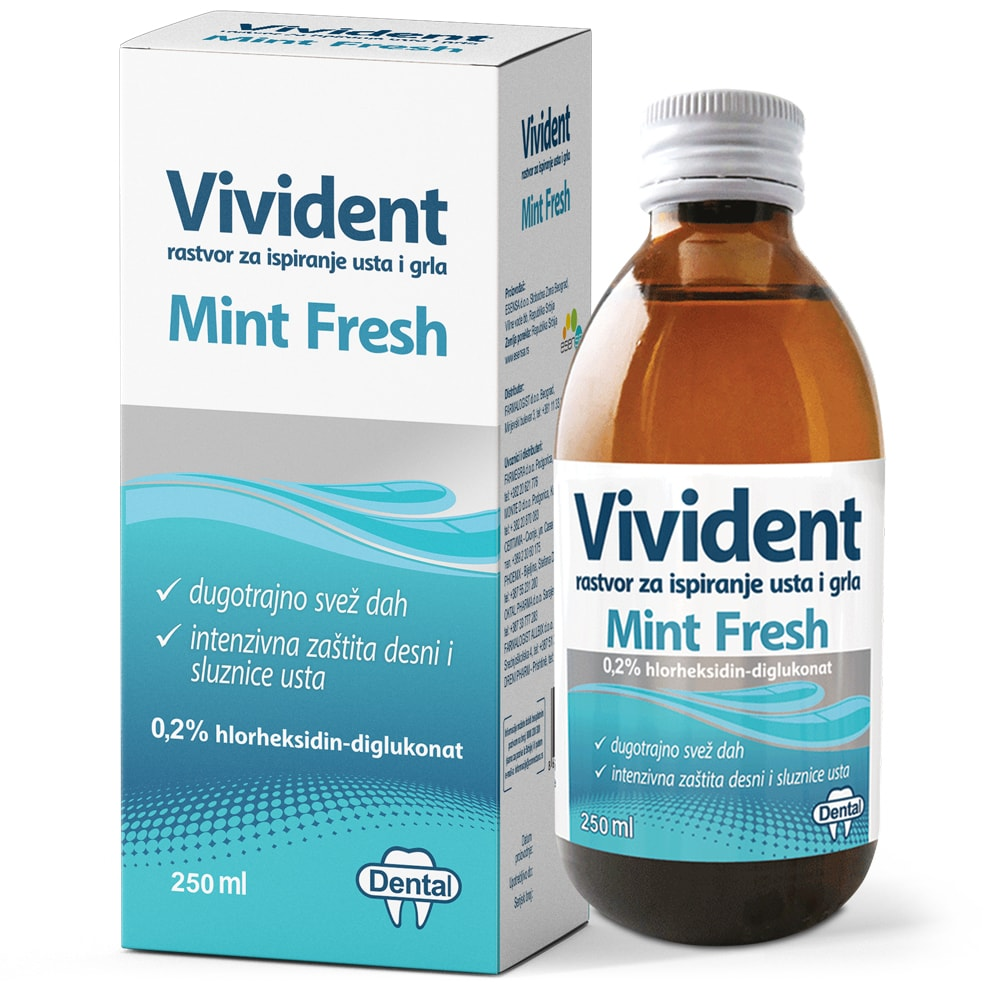 VIVIDENT MINT FRESH RASTVOR ZA ISPIRANJE USTA I GRLA, 250ML