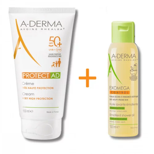 A-DERMA PROTECT AD KREMA 150ML+ EXOMEGA CONTROL ULJE 100ML PROMO - Slika 2