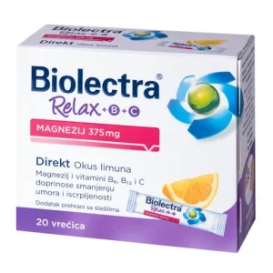 BIOLECTRA RELAX MAGNEZIJ 375MG +B +C DIREKT VREĆICE A20