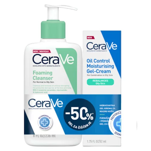 CERAVE GEL PJENA ZA ČIŠĆENJE 236ML + OIL CONTROL KREMA 52ML PROMO