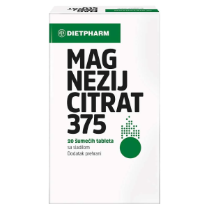MAGNEZIJ CITRAT 375 eff a20 Dietpharm – za zdravlje mišića i živčanog sustava