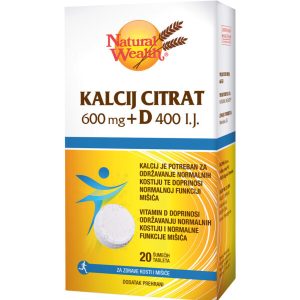 NATURAL WEALTH KALCIJ CITRAT 600MG+D400 I.J (A20)